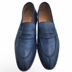 Ace Marks $324 Navy Blue Leather Split Toe Penny Loafer Men’s Size 8